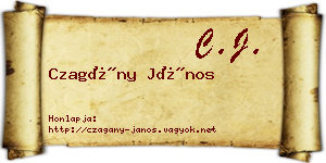 Czagány János névjegykártya
